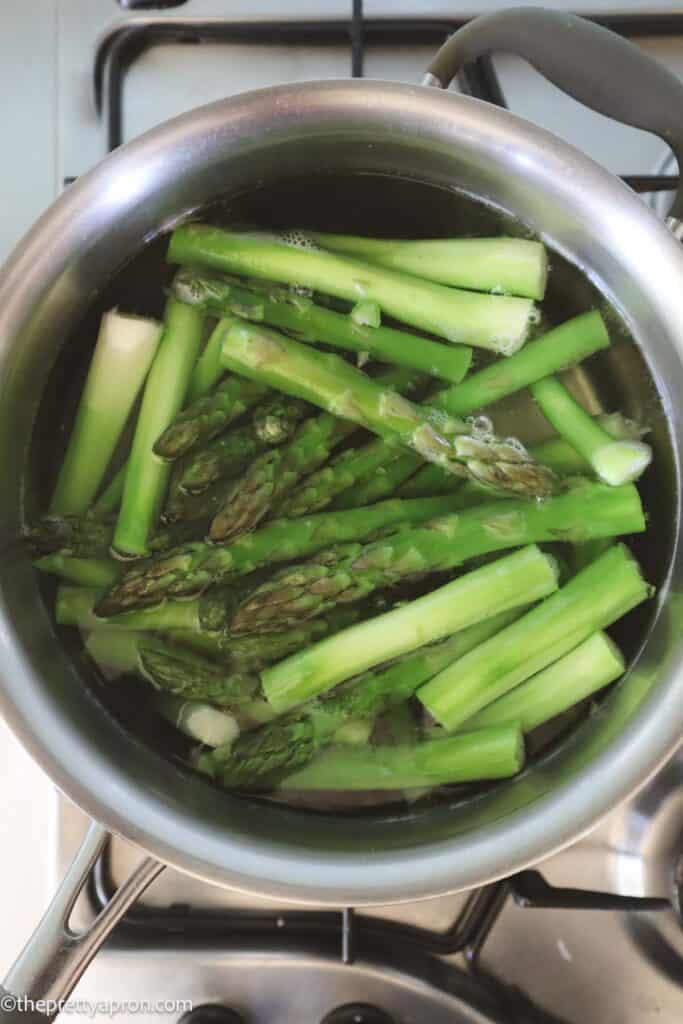 Asparagus in boiling water