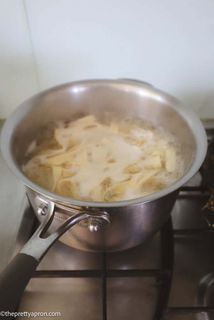 pasta boiling in water